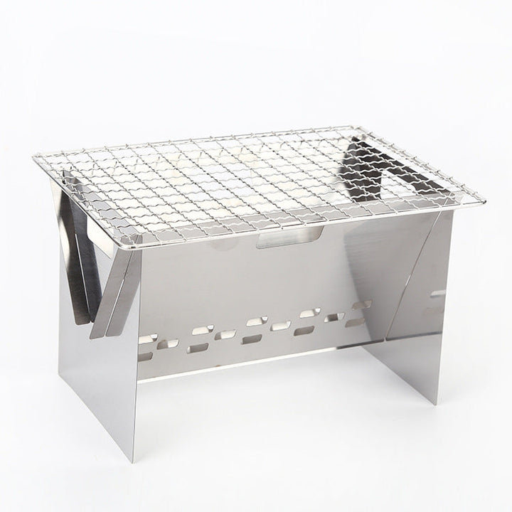 The Ultimate Camping Companion: Stainless Steel Flat Card Barbecue Grill