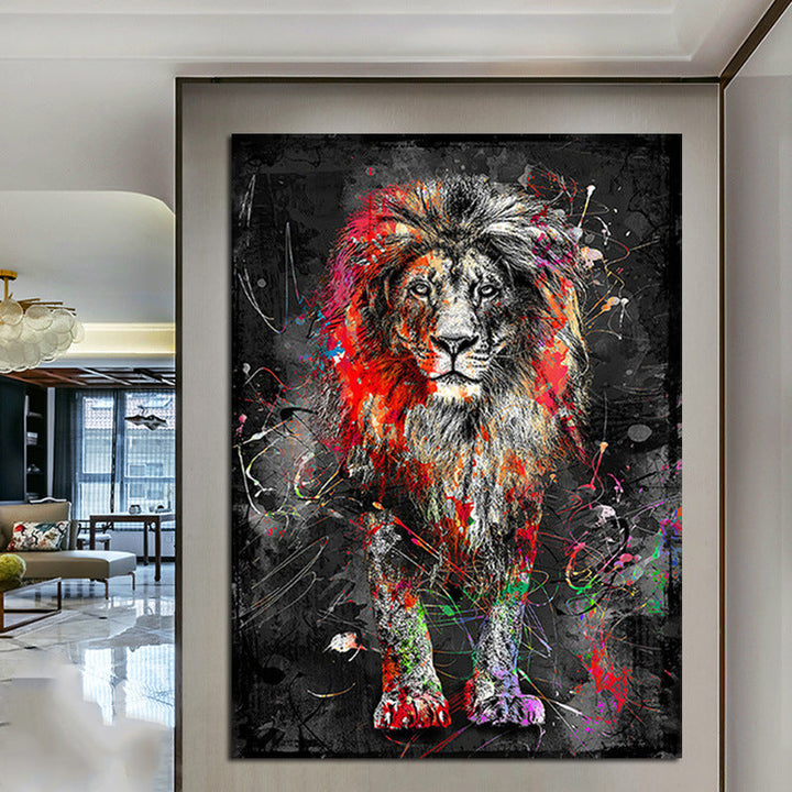 Transform Your Space with the Abstract Lion Canvas Art Poster