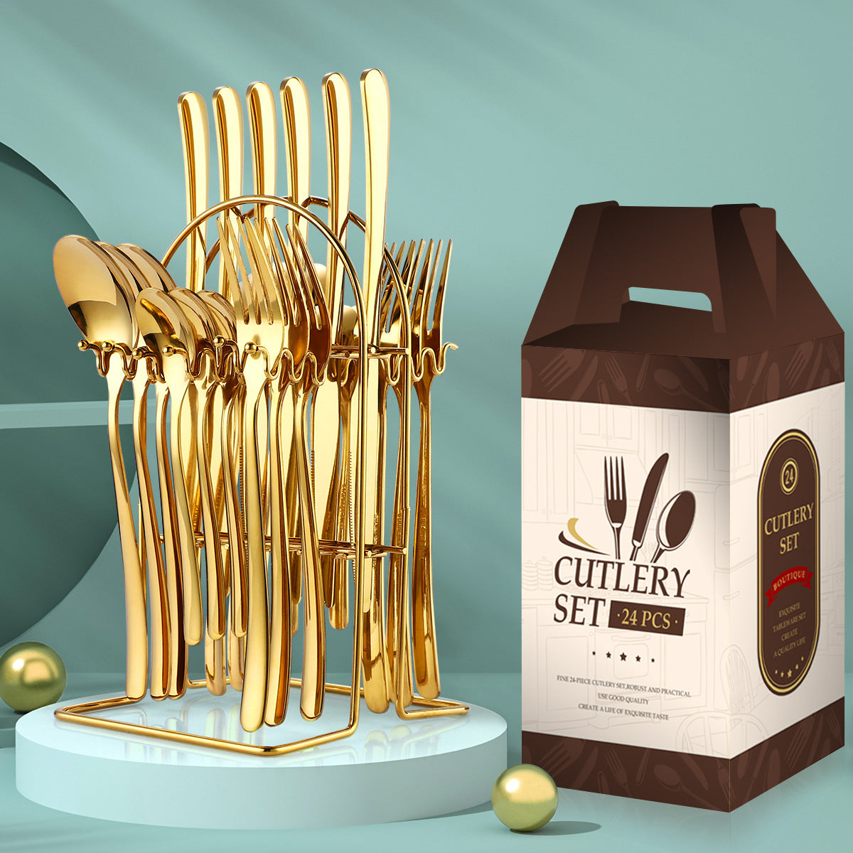 Elevate Your Dining Experience with Our 24-Piece Stainless Steel Cutlery Set