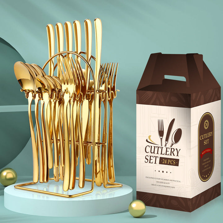 Elevate Your Dining Experience with Our 24-Piece Stainless Steel Cutlery Set
