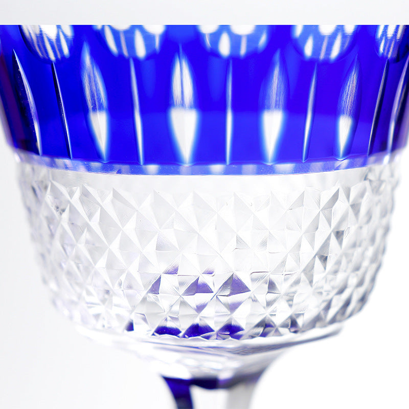 Hand Carved Red Wine Glass Crystal Glass
