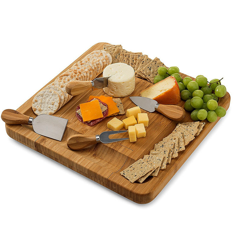 Multipurpose Square Cutting Board with Knife Drawer