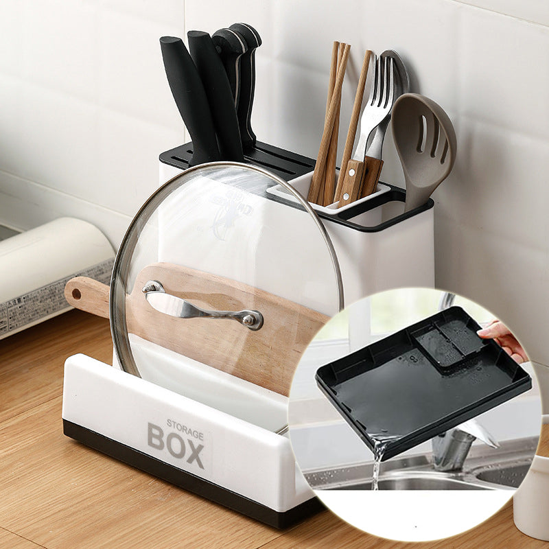 Plastic Kitchen Knife & Tableware Storage Rack