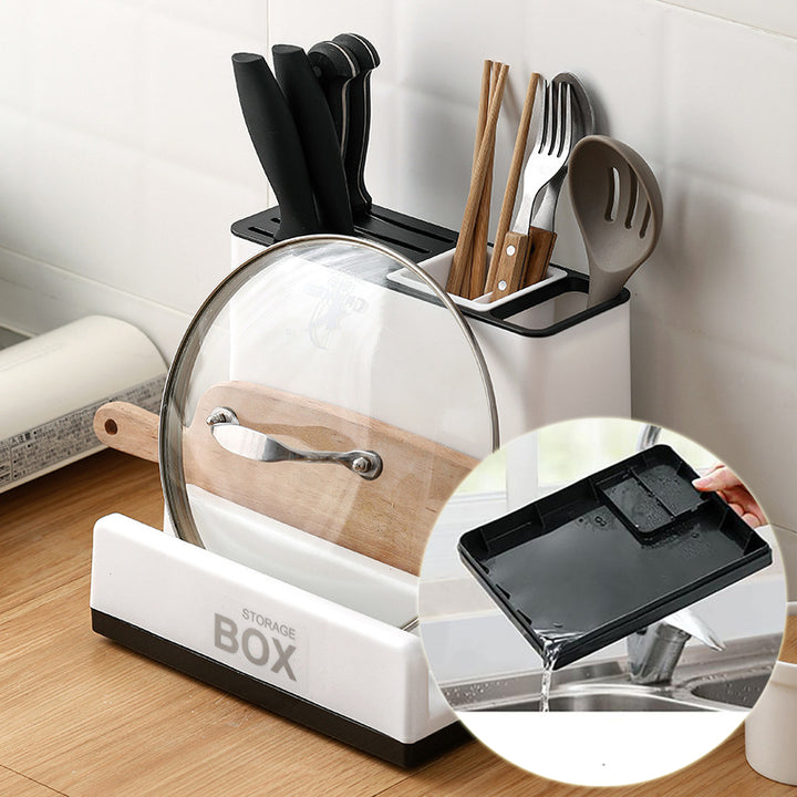 Plastic Kitchen Knife & Tableware Storage Rack
