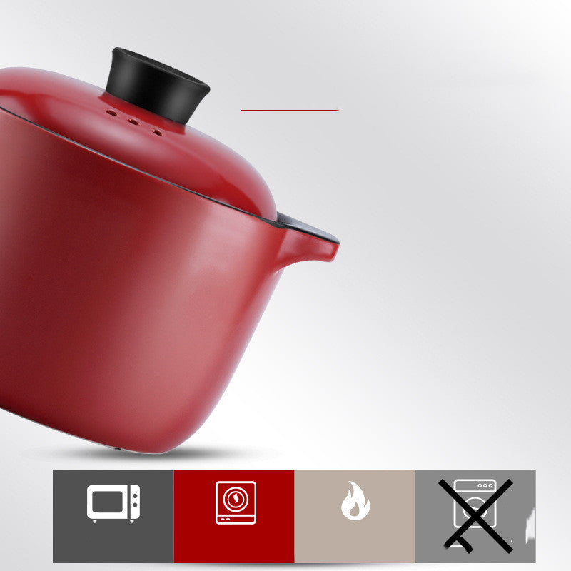Red Ceramic Multi-Purpose Stock Pot