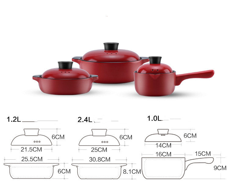 Red Ceramic Multi-Purpose Stock Pot