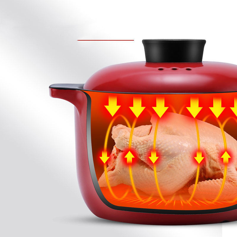 Red Ceramic Multi-Purpose Stock Pot