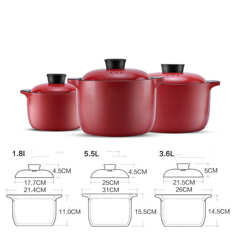Red Ceramic Multi-Purpose Stock Pot