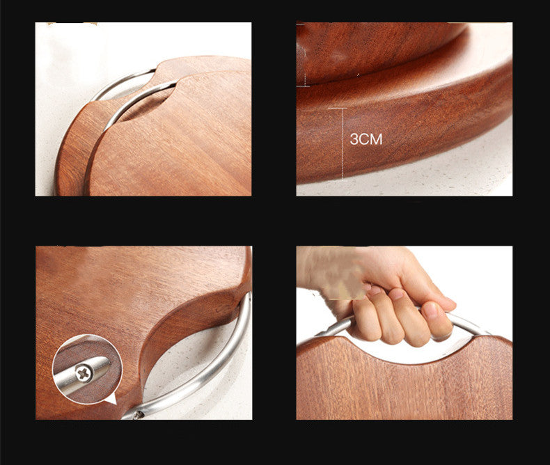 Japanese Ebony Circular Solid Wood Cutting Board