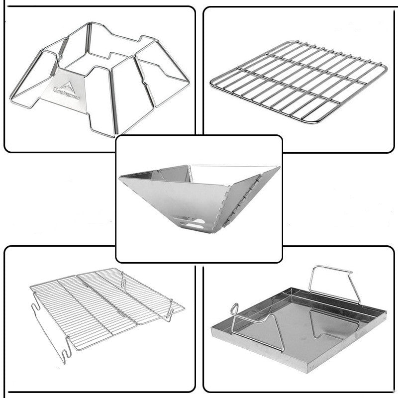 Foldable 2–3 Person Camping BBQ Grill