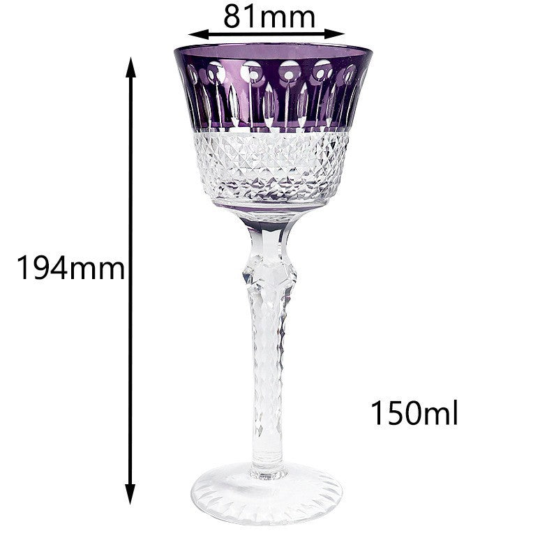 Hand Carved Red Wine Glass Crystal Glass