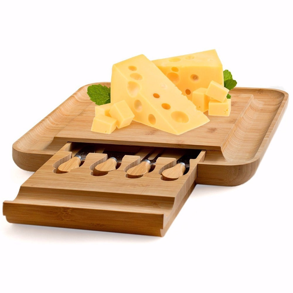 Multipurpose Square Cutting Board with Knife Drawer