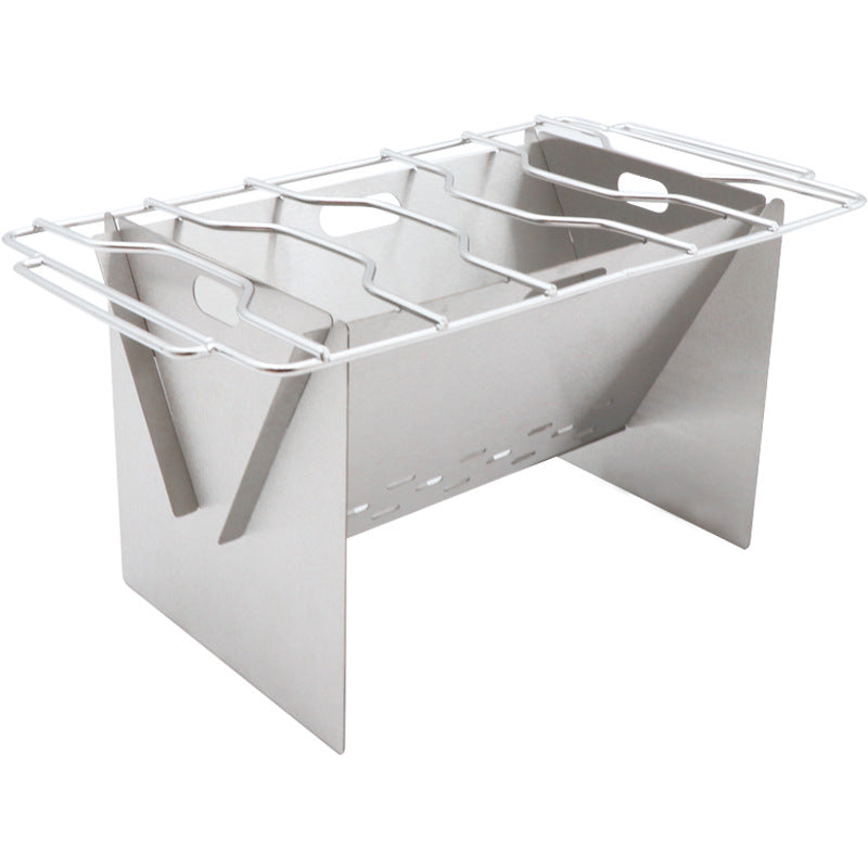 Stainless Steel Flat Card Barbecue Grill Camping Mini
