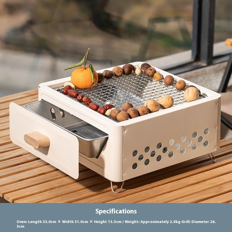 Square Outdoor Charcoal BBQ Grill Oven