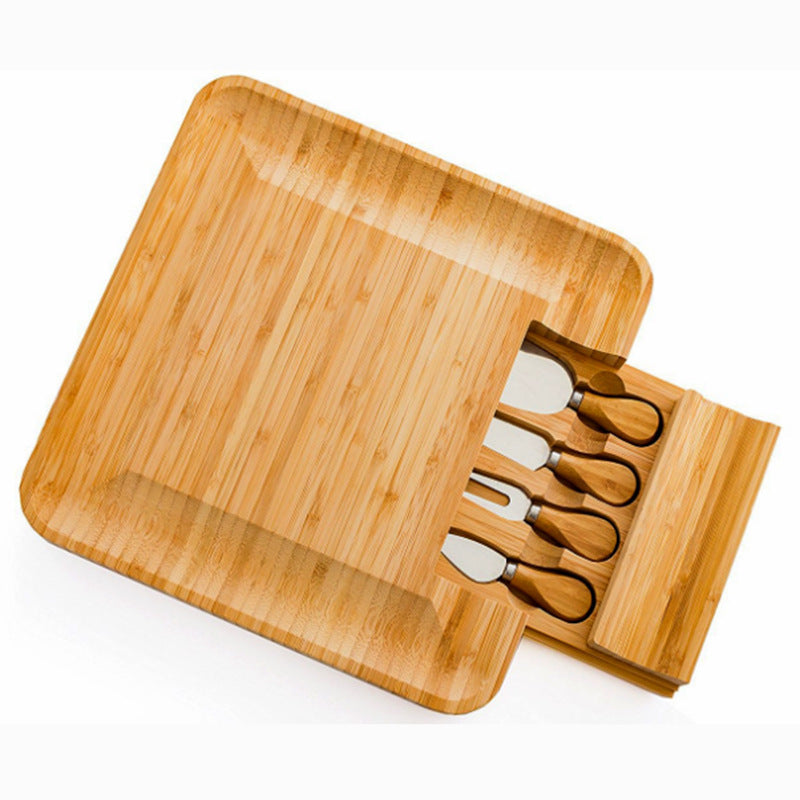 Multipurpose Square Cutting Board with Knife Drawer