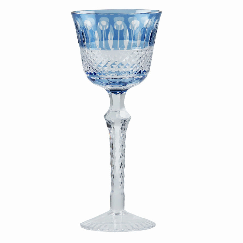 Hand Carved Red Wine Glass Crystal Glass