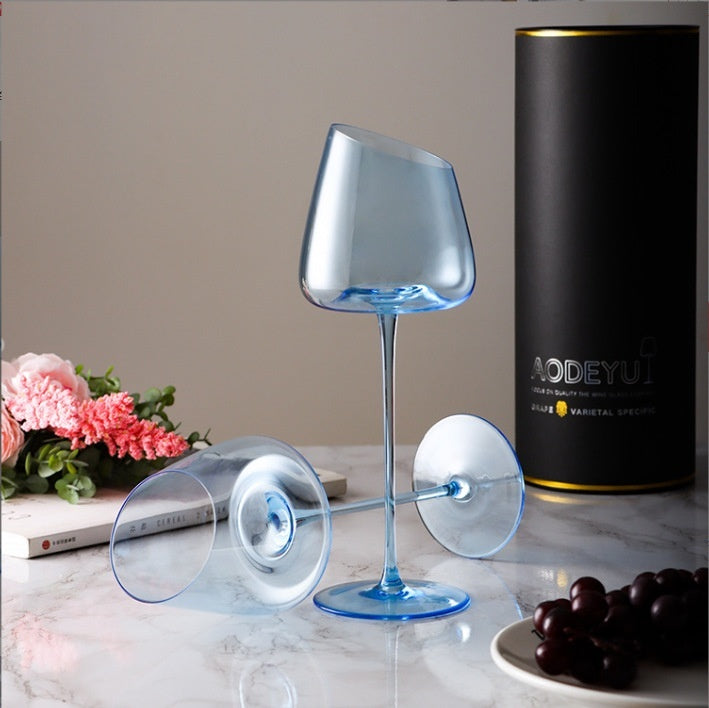 Klein Blue Crystal Glass Goblet Red Grape Wine Glass