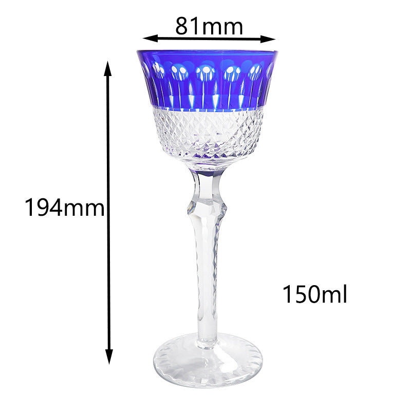 Hand Carved Red Wine Glass Crystal Glass