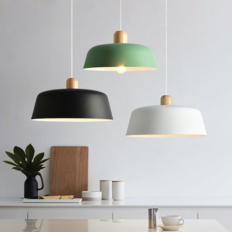 Nordic Wooden Round Pendant Ceiling Light