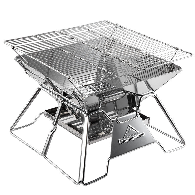 Foldable 2–3 Person Camping BBQ Grill