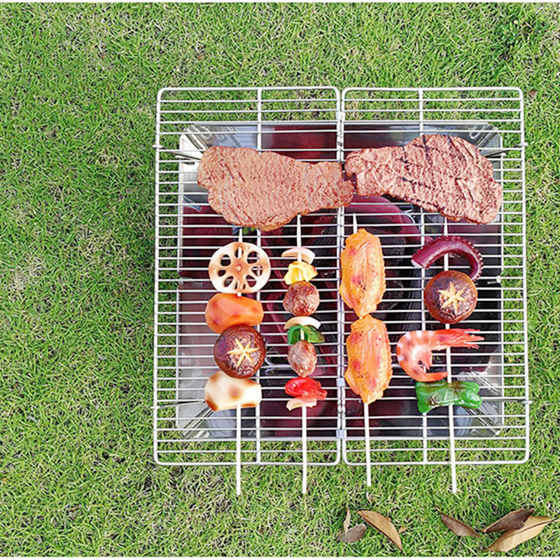 Foldable 2–3 Person Camping BBQ Grill