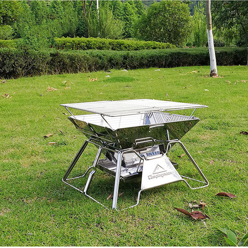 Foldable 2–3 Person Camping BBQ Grill