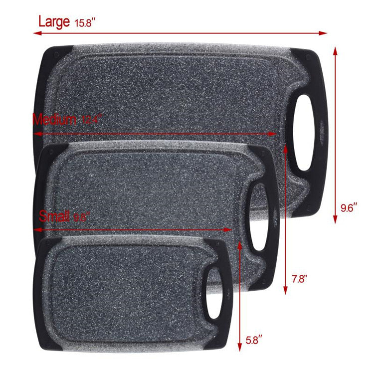 3-Piece Hangable Plastic Cutting Board Set
