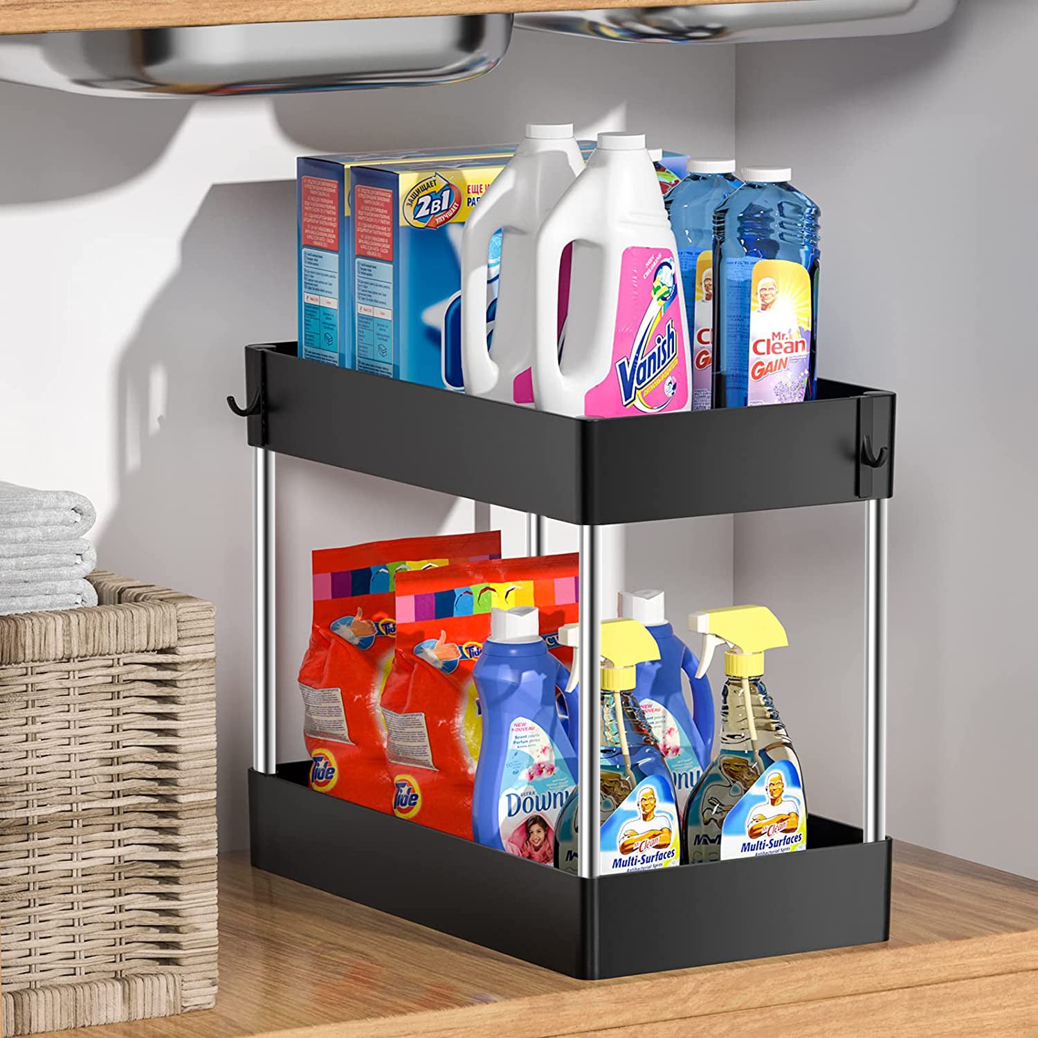 Under-Sink 2-Tier Kitchen Storage Organizer