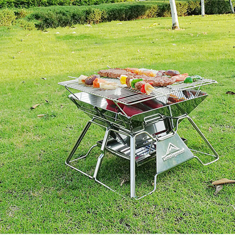 Foldable 2–3 Person Camping BBQ Grill