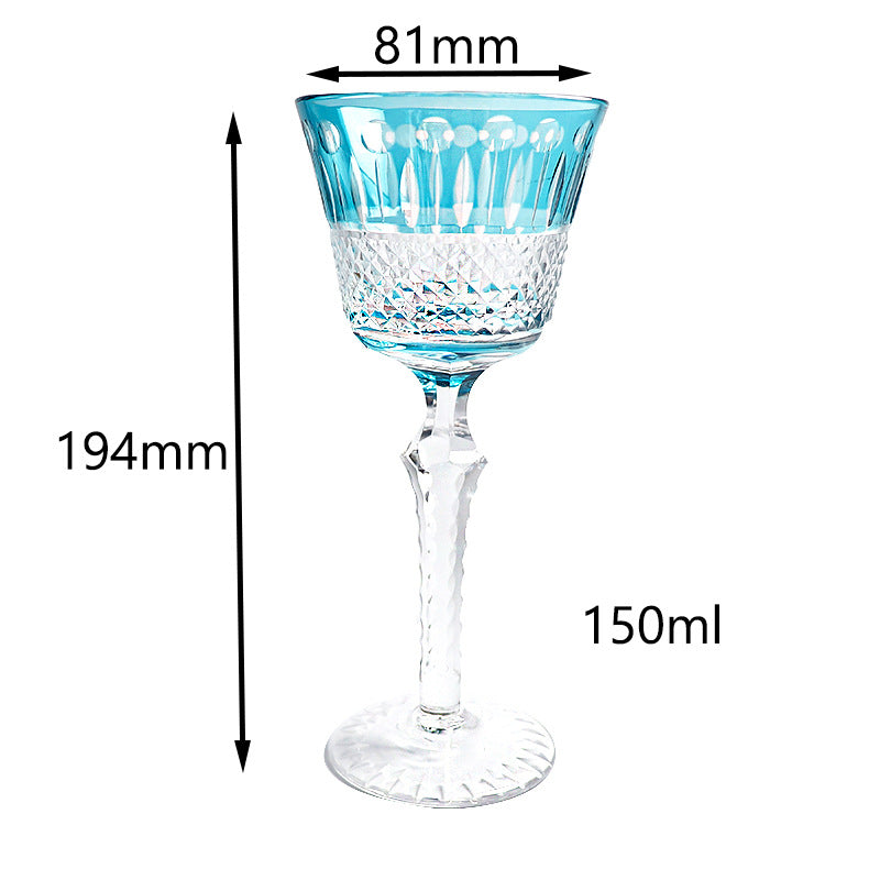 Hand Carved Red Wine Glass Crystal Glass