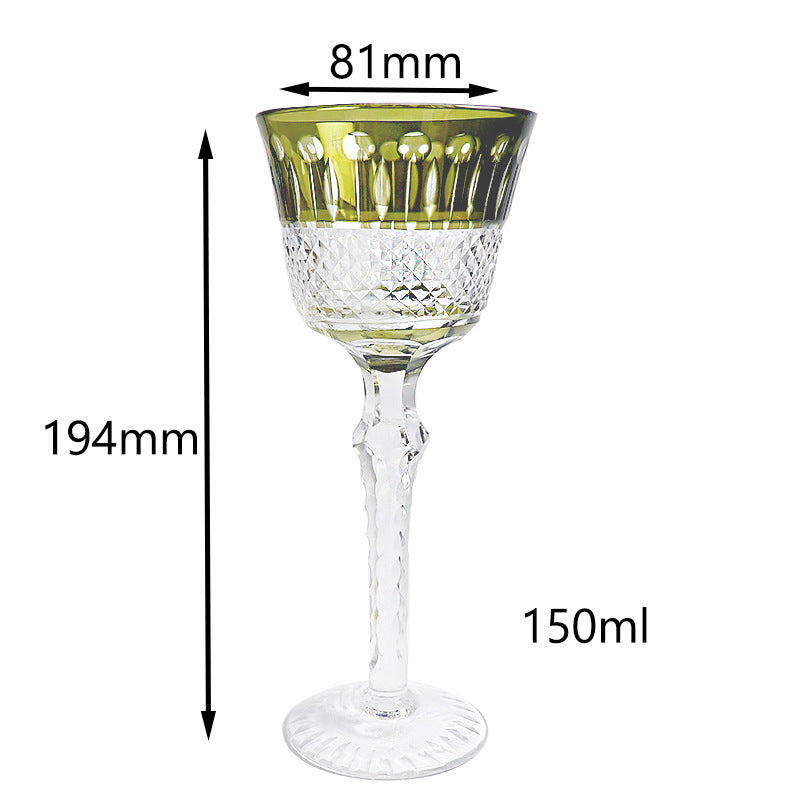 Hand Carved Red Wine Glass Crystal Glass
