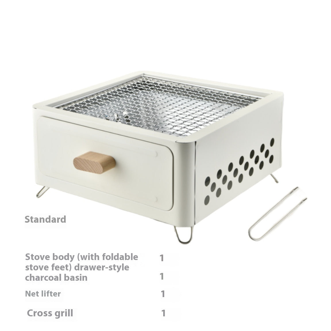Square Outdoor Charcoal BBQ Grill Oven