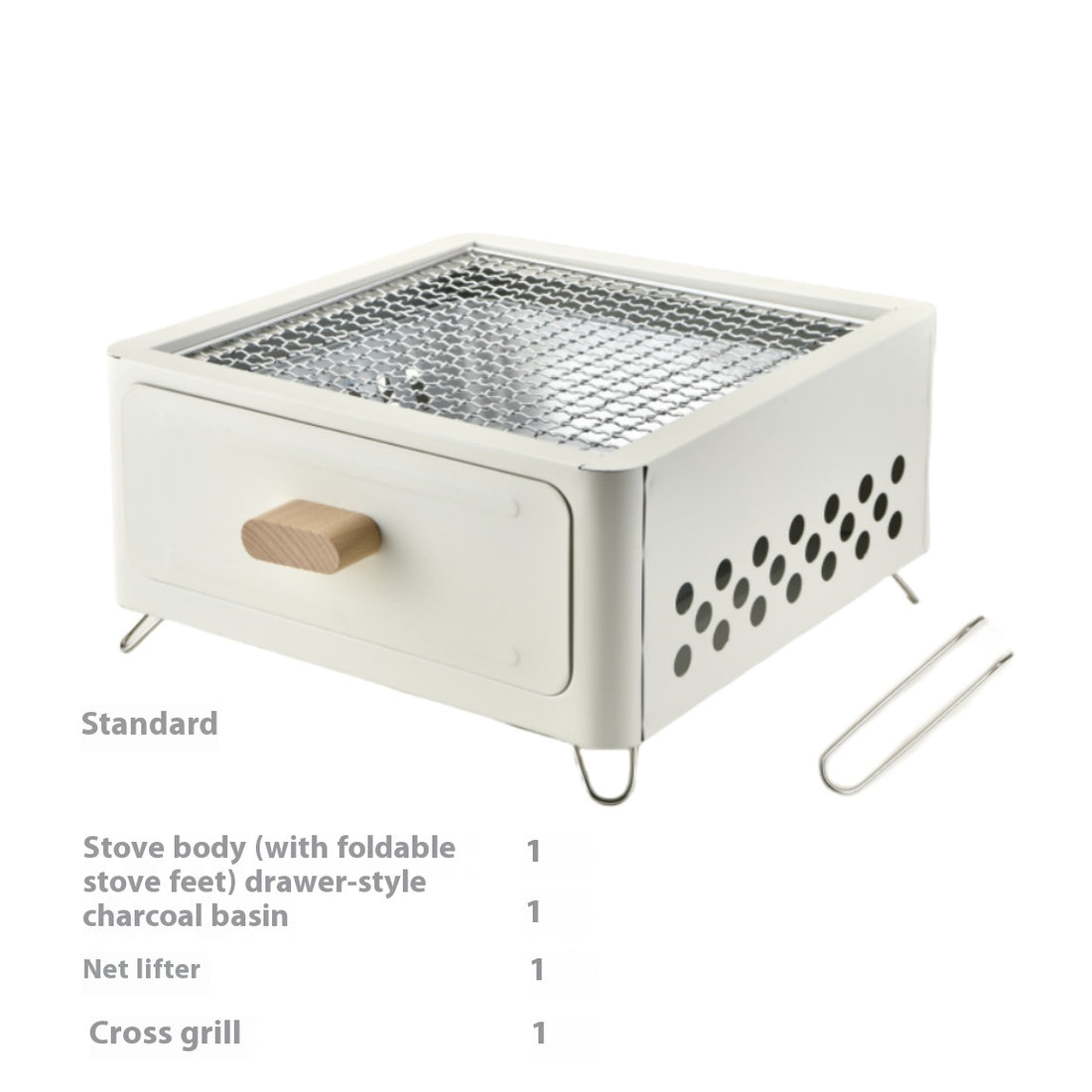 Square Outdoor Charcoal BBQ Grill Oven