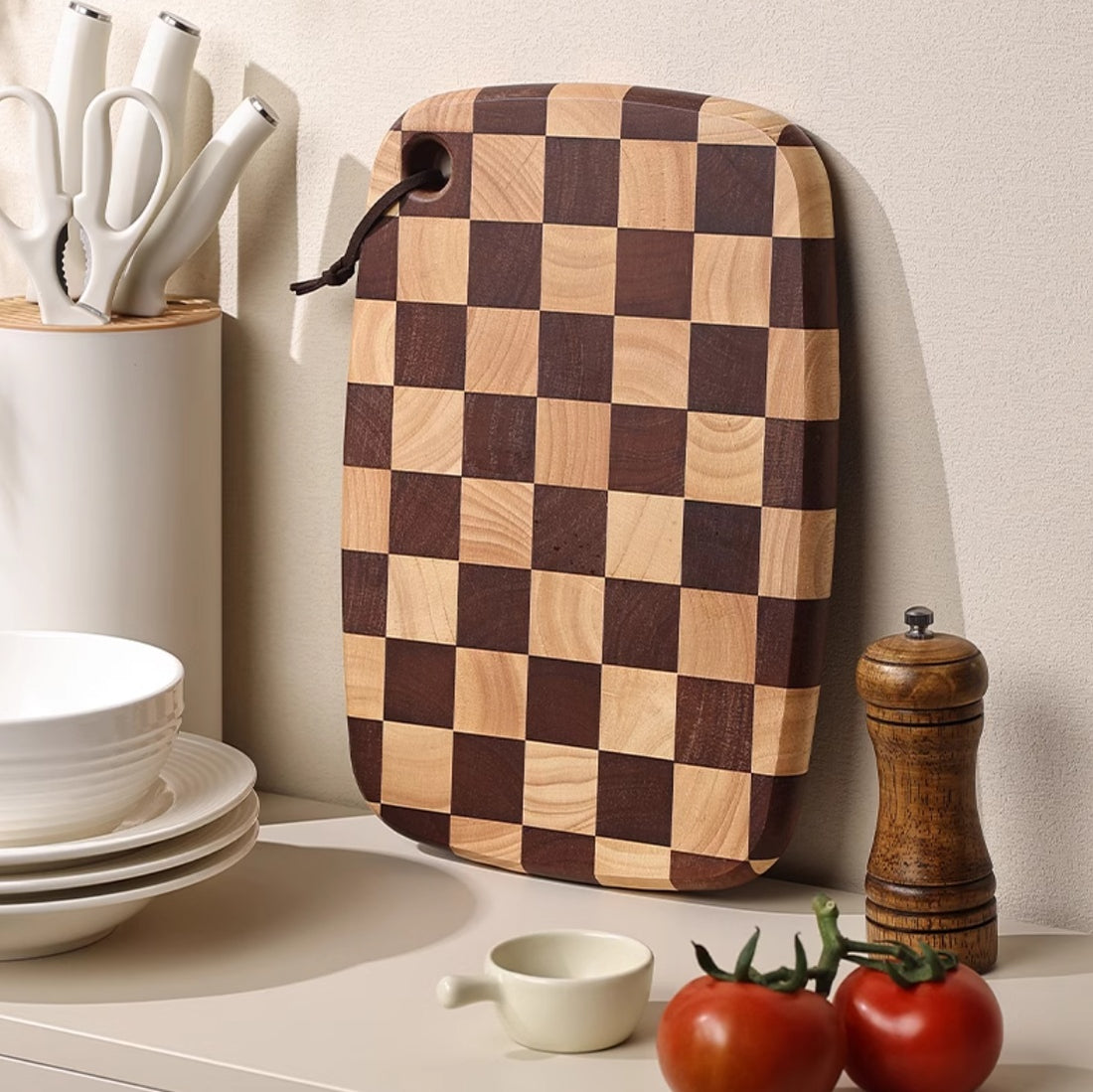 Acacia Wood Grid Cutting Board